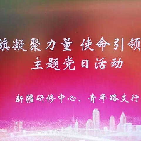 新疆研修中心、青年路支行党总支联合开展“党旗凝聚力量 使命引领担当”主题党日活动