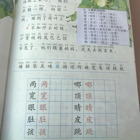 生字组词贴法模板订正版