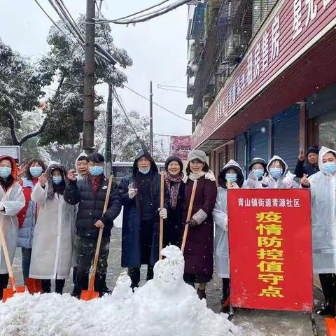 青山区青山镇街道  瑞雪兆丰年，我们在行动