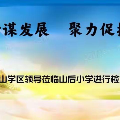 凝心谋发展    聚力促提高——学区领导莅临山后小学检查指导工作