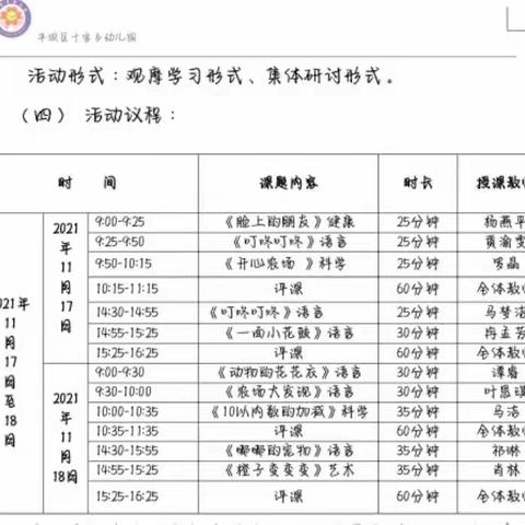 平坝区十字乡幼儿园2021秋季学期公开课教研活动开展