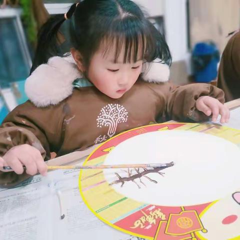 添才书画晚班20210101-年历《红梅花开》