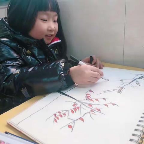 实验小学一年级绘画社团-20201221《柿子熟了》