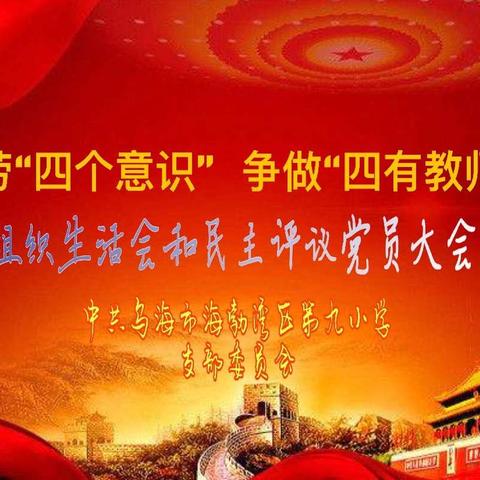 海区九小党支部召开2018年度组织生活会和民主评议党员工作