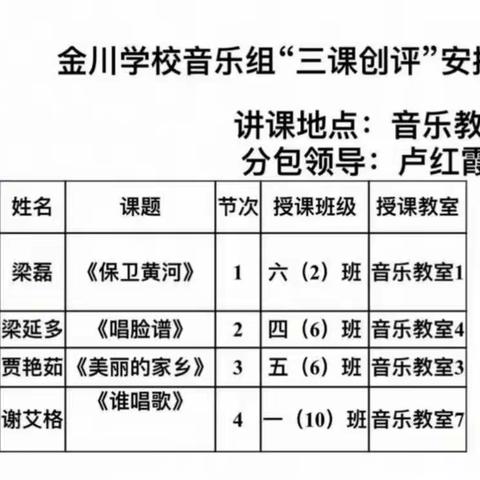 跳动的音符🎶成长的旋律——金川学校音乐组“三课创评”活动