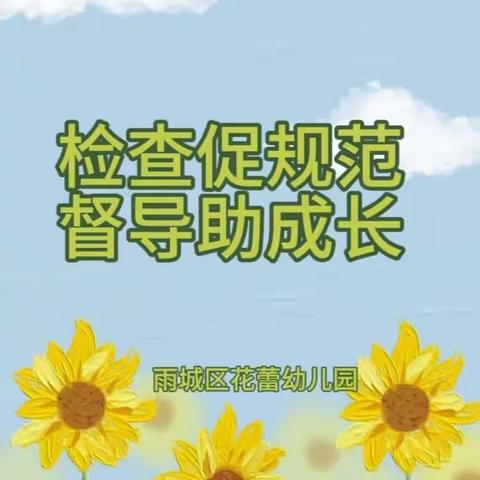 检查促规范  督导助成长——雅安市雨城区花蕾幼儿园迎接办园行为督导评估