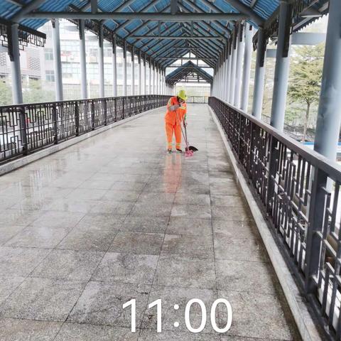 东区项目部一片区1月1日巡查中午加班在岗保洁