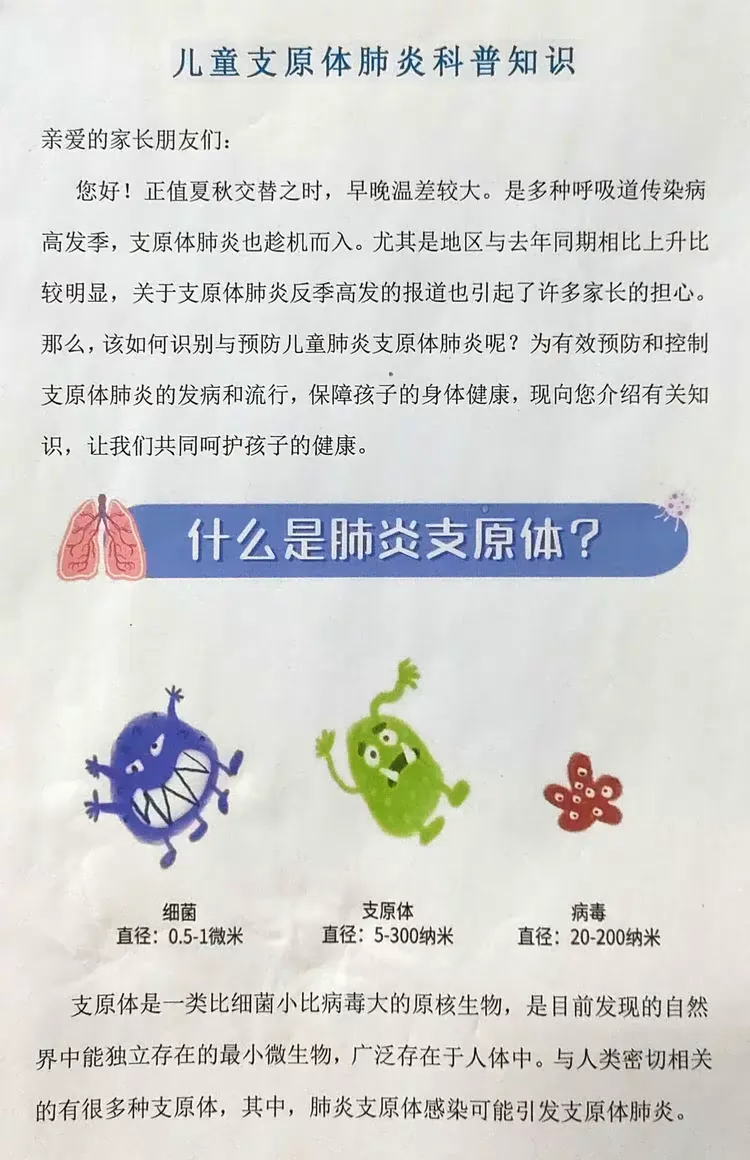 儿童支原体肺炎科普知识