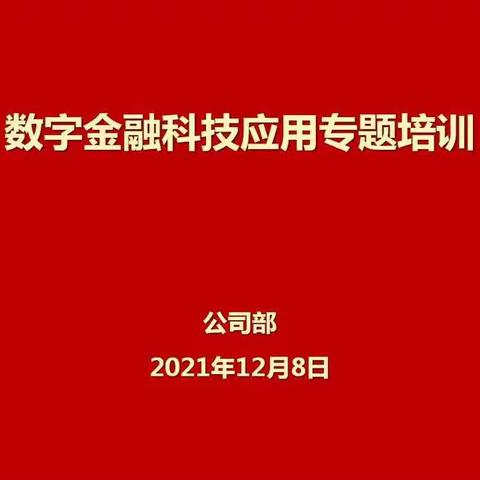 金科部黄广宁总经理助理一行赴公司部开展数字金融科技应用专题培训