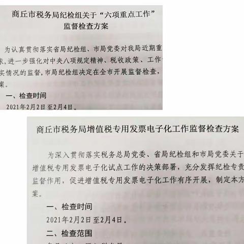 两个责任同发力            谱写新篇同增效——商丘市局对“六项重点”工作开展监督检查