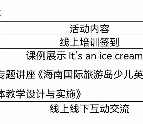 海南国际旅游岛少儿英语单元整体教学设计与实施——海口市第二十五小学教育集团英语学科基地培训活动