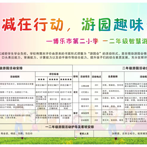 “双减在行动，游园趣味多”------博乐市第二小学2021-2022第一学期趣味游园闯关活动