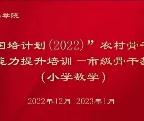 云端真学习， 课堂共提升——国培计划（2022）农村骨干教师能力提升培训—市级骨干教师（小学数学）