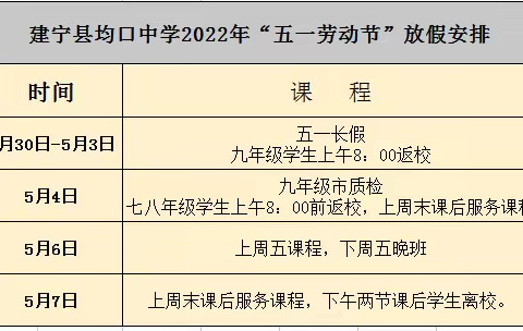 建宁县均口中学“五一”假期 致学生家长的一封信