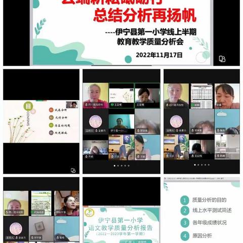 云端耕耘砥砺行   总结分析再扬帆  ——伊宁县第一小学线上半期线上期中质量分析会