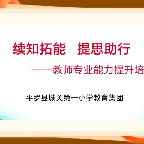 续知拓能 提思助行  –––教师专业能力提升培训活动纪实（二）