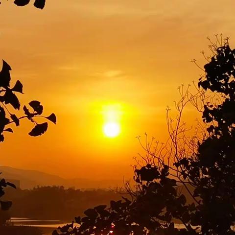 杭州青山湖落日