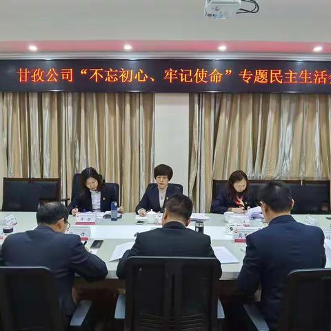 甘孜公司召开“不忘初心、牢记使命” 主题教育专题民主生活会