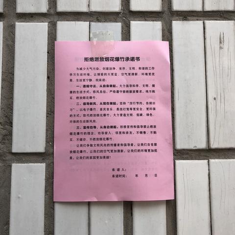 许良中学禁放烟花爆竹宣传报道