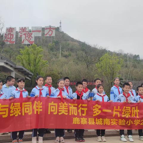 “拥抱春天，呵护绿色”——鹿寨县城南实验小学2019级01中队植树节活动
