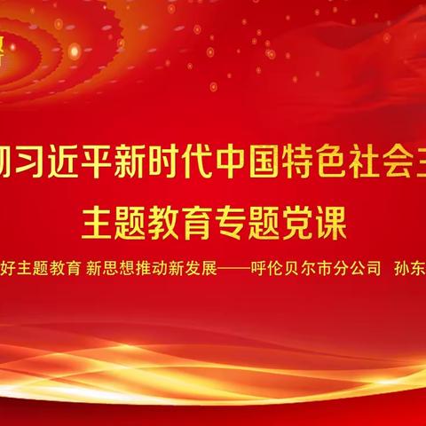 呼伦贝尔市分公司开展学习贯彻习近平新时代中国特色社会主义思想主题教育专题党课