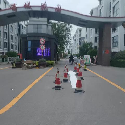 施划小区道路标线                                ，           保障业主安全出行