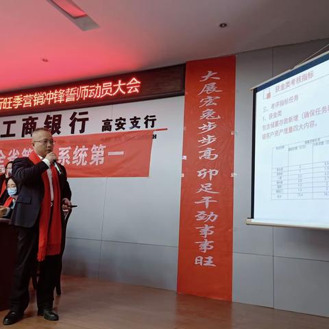 工行高安支行召开2023年旺季动员大会