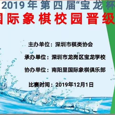 热烈祝贺南阳里国际象棋俱乐部在第四届深圳市“宝龙杯”青少年国际象棋校园等级赛荣获6个冠军🏆