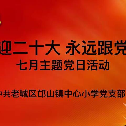 “喜迎二十大  永远跟党走”——老城区邙山镇中心小学七月主题党日活动