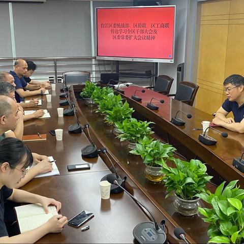 区委统战部、区侨联、区工商联传达学习全区干部大会及区委常委扩大会议精神
