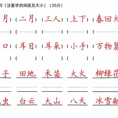 卷面格式实战训练1-3年级（73）