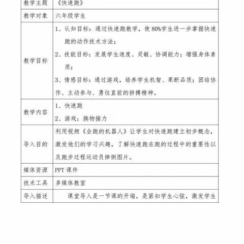 【体育与健康】A5技术支持的课堂导入《快速跑》案例