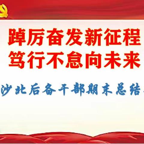 踔厉奋发新征程                                        笃行不怠向未来——沙北后备干部培训期末总结会