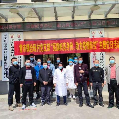 平江县检察院总支与合旺村党支部“亮旗帜亮身份、助力疫情防控”主题党日活动