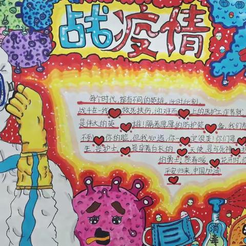 驻马店市第二十小学开展“科学防疫，健康有我”手抄报主题活动