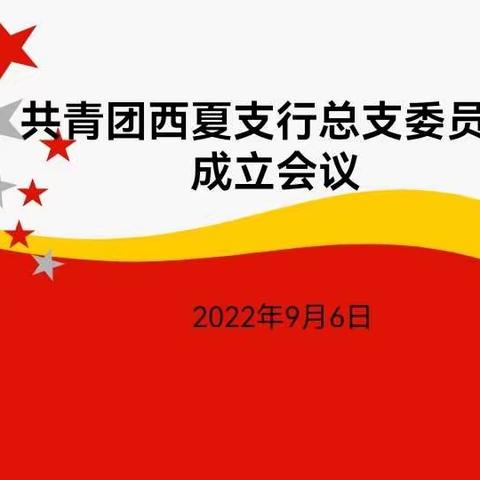 共青团西夏支行总支委员会成立会议暨西夏支行第一届团总支委员会委员选举会议