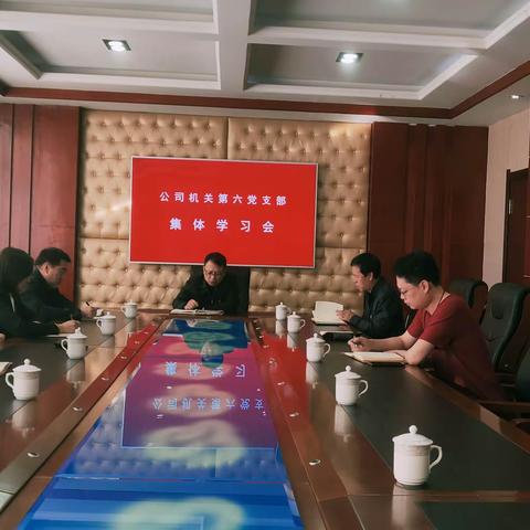 公司机关第六党支部集中学习孙绍骋、王莉霞重要指示精神