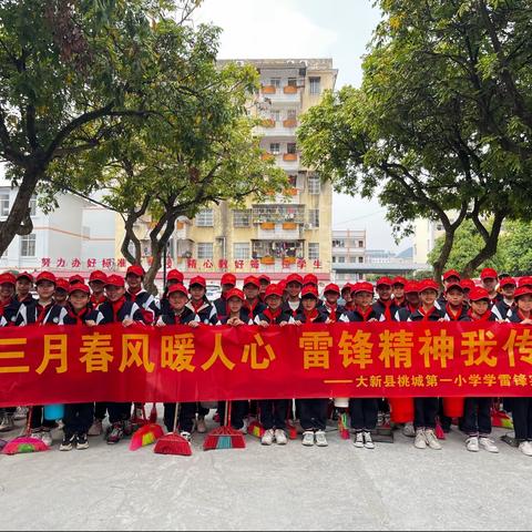 三月春风暖人心，雷锋精神我传承——大新县桃城第一小学学雷锋主题活动