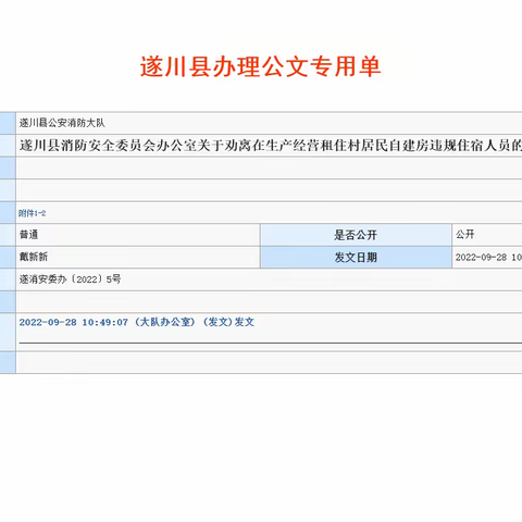 遂川县消安委办发文推动劝离在生产经营租住村居民自建房违规住宿人员的通知