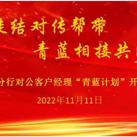 “师徒结对传帮带，青蓝相接共成长”——扬州分行启动公司客户经理2022“青蓝计划”系列培训