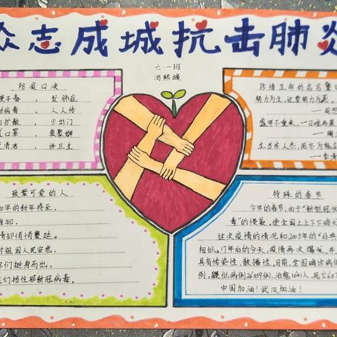 “抗击疫情 众志成城”道南小学六年级一班在行动