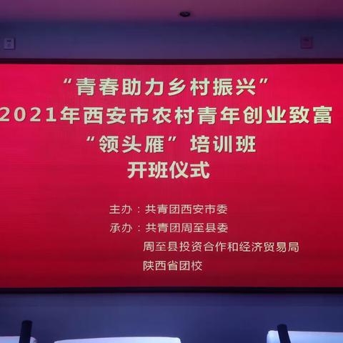 周至县举办“青春助力乡村振兴”2021年西安市农村青年创业致富“领头雁”培训活动