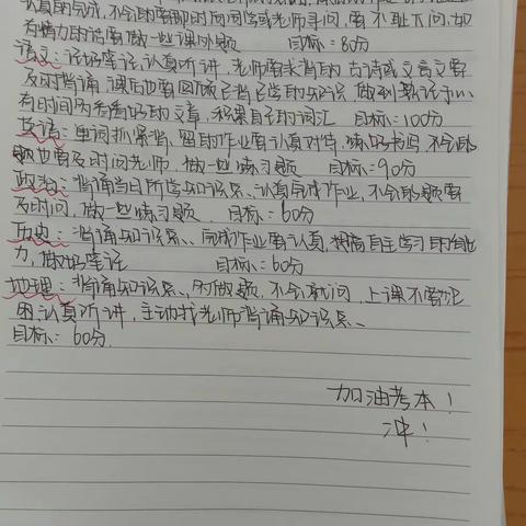 高三期初同学们的学习计划