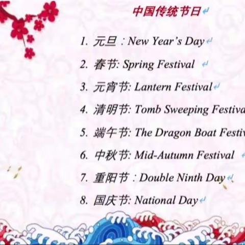 展英语风采，话传统节日----Special Holidays in China主题英语实践活动