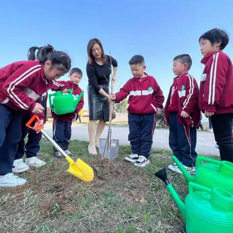 吕亭中心幼儿园开展植树节活动