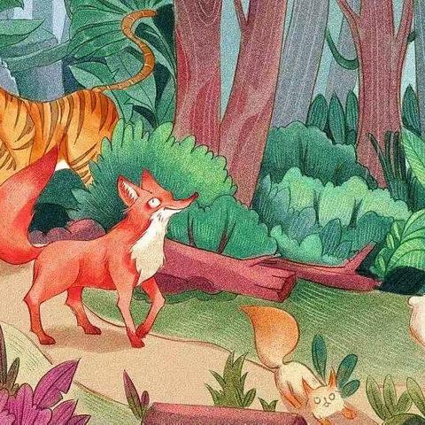 海贝中英文幼儿园 华都园 中二班英文手偶剧场《The tiger and the fox 》