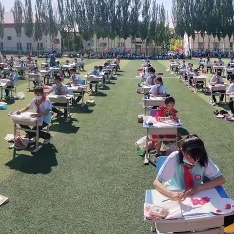 书香飘逸满校园 翰墨浓情颂党恩——69团中学“迎百年华诞 秀百人才艺”共庆建党一百周年现场书画大赛