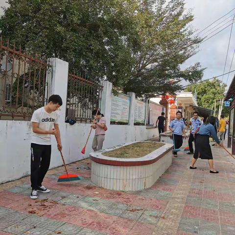 天涯区生态环境局到过岭村委会开展“人居环境整治”大扫除活动