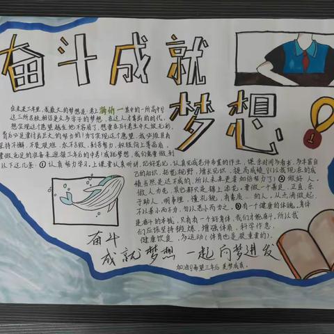 海口市琼山中学初中部学生特色作业展示：《少年有梦》手抄报（二）