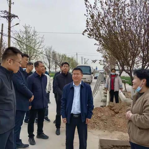 县委赵书记、政府刘县长等县领导一行到张唐马村指导“三通一入地”工作